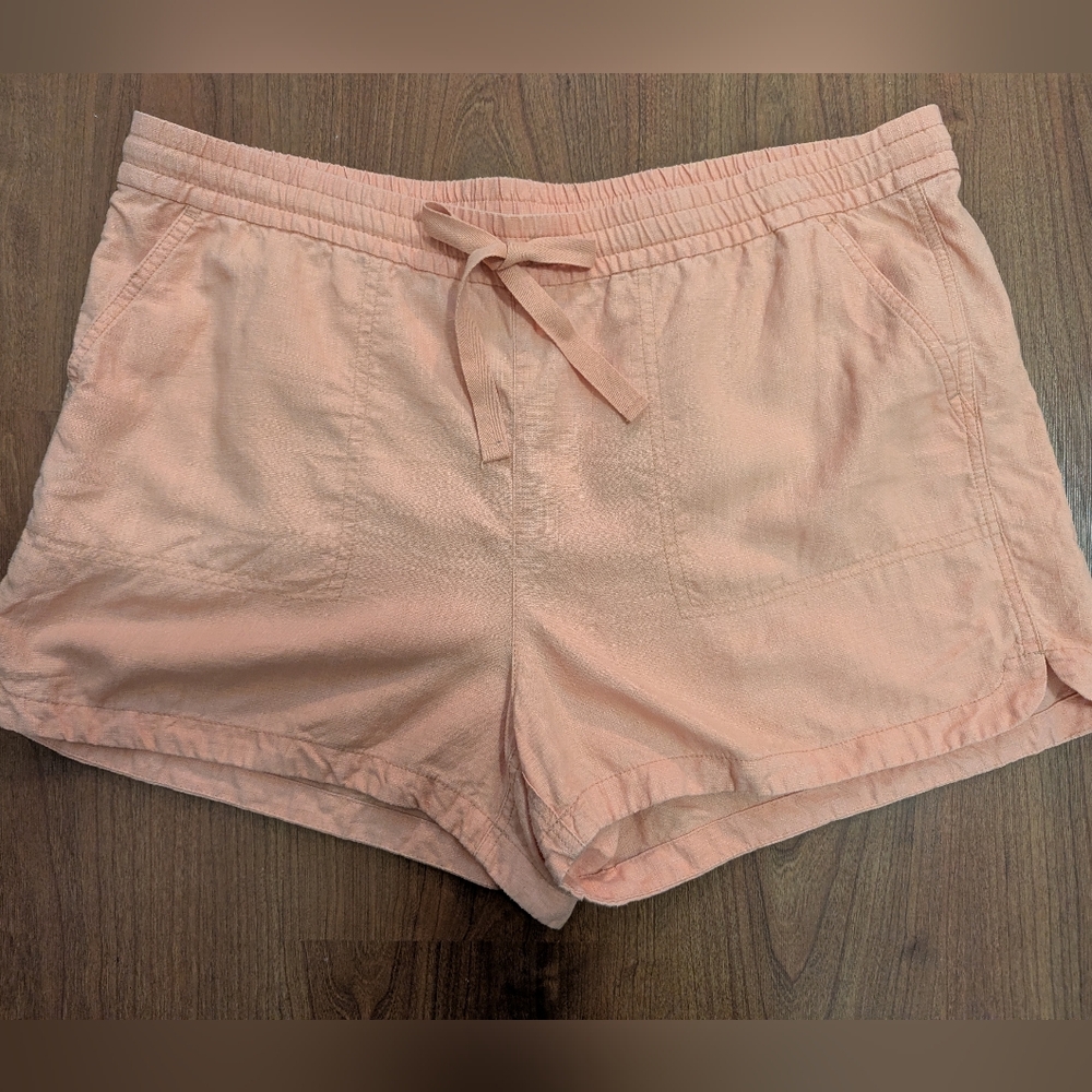 J.Crew Re-Imagined Linen Lyocell Pull-On Shorts Size XL Peach